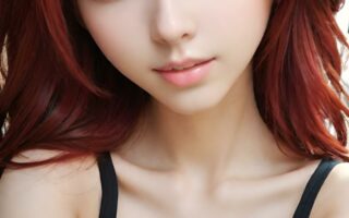 AI girl with red hair wallpaper