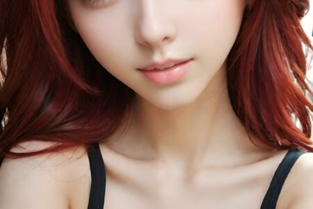 AI girl with red hair wallpaper