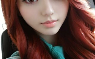 AI girl with red hair wallpaper