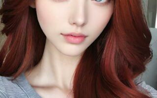 AI girl with red hair wallpaper