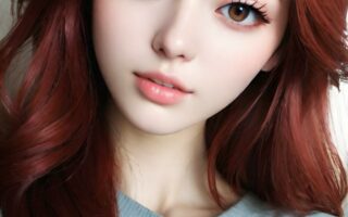 AI girl with red hair wallpaper