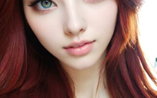 AI girl with red hair wallpaper