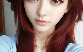 AI girl with red hair wallpaper