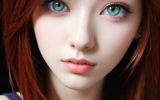 AI girl with red hair wallpaper