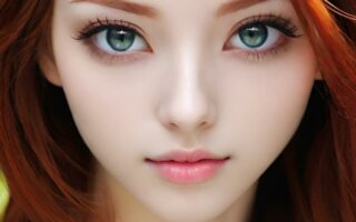 AI girl with red hair wallpaper