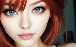 AI girl with red hair wallpaper