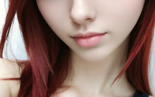 AI girl with red hair wallpaper