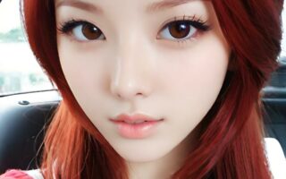 AI girl with red hair wallpaper