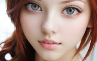 AI girl with red hair wallpaper