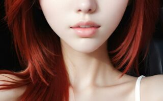 AI girl with red hair wallpaper