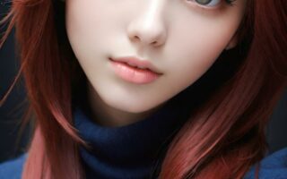 AI girl with red hair wallpaper