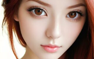 AI girl with red hair wallpaper