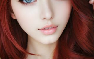 AI girl with red hair wallpaper