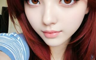 AI girl with red hair wallpaper