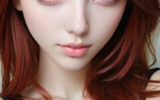 AI girl with red hair wallpaper