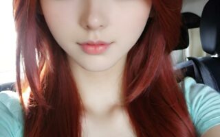 AI girl with red hair wallpaper