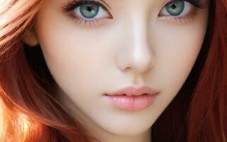AI girl with red hair wallpaper