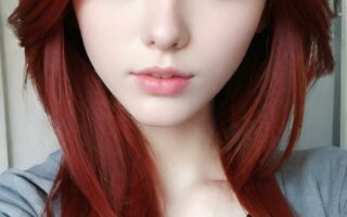 AI girl with red hair wallpaper
