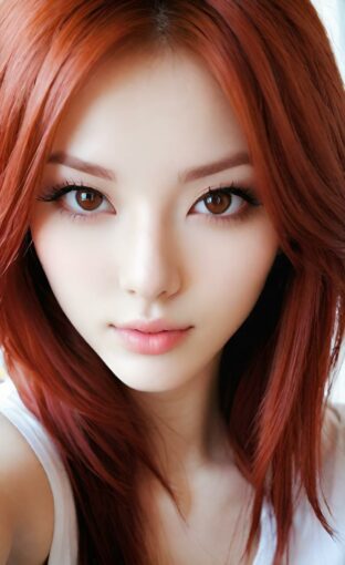 AI girl with red hair wallpaper