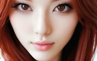 AI girl with red hair wallpaper