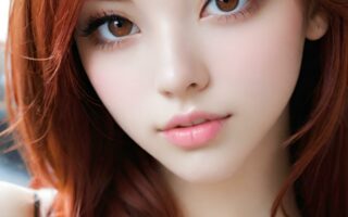 AI girl with red hair wallpaper