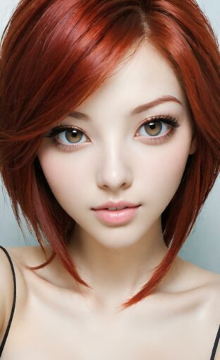 AI girl with red hair wallpaper