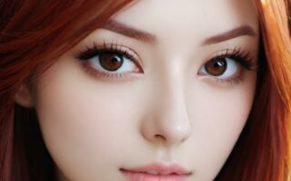 AI girl with red hair wallpaper