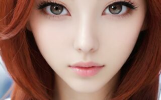 AI girl with red hair wallpaper