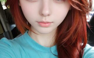 AI girl with red hair wallpaper