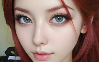 AI girl with red hair wallpaper
