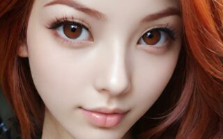 AI girl with red hair wallpaper