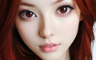 AI girl with red hair wallpaper