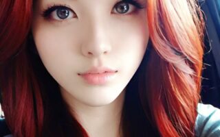 AI girl with red hair wallpaper
