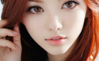 AI girl with red hair wallpaper