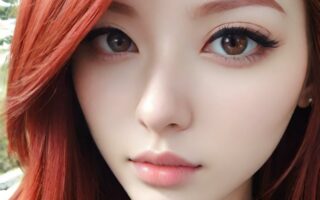 AI girl with red hair wallpaper