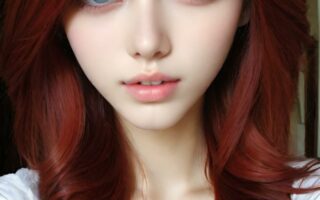 AI girl with red hair wallpaper