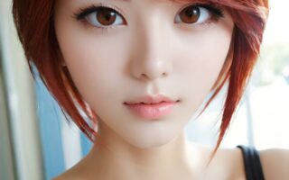 AI girl with red hair wallpaper
