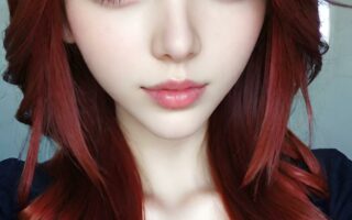AI girl with red hair wallpaper