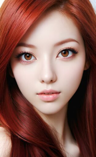 AI girl with red hair wallpaper