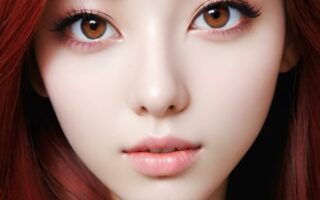 AI girl with red hair wallpaper