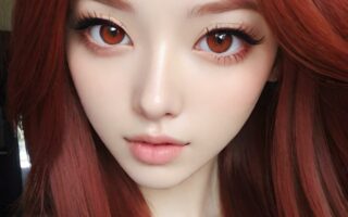 AI girl with red hair wallpaper