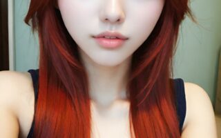 AI girl with red hair wallpaper