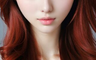 AI girl with red hair wallpaper
