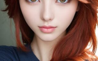 AI girl with red hair wallpaper
