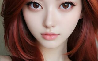 AI girl with red hair wallpaper