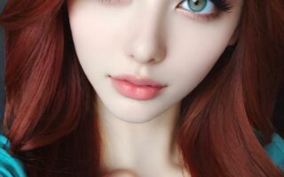 AI girl with red hair wallpaper