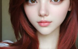 AI girl with red hair wallpaper