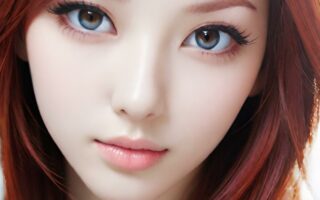 AI girl with red hair wallpaper
