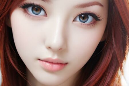 AI girl with red hair wallpaper