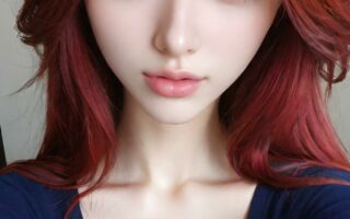 AI girl with red hair wallpaper